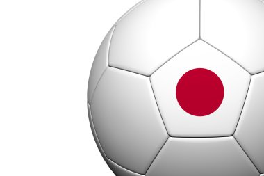 Japonya bayrak deseni 3d render bir futbol topu