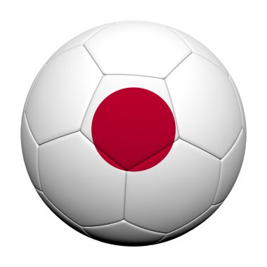 Japonya bayrak deseni 3d render bir futbol topu