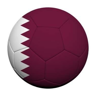 Katar bayrak deseni 3d render bir futbol topu
