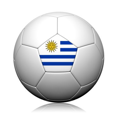 Uruguay bayrağı desen 3d render bir futbol topu