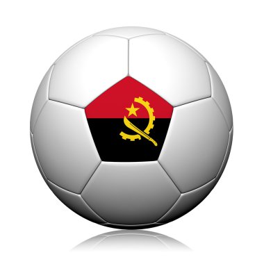 Angola bayrağı desen 3d render bir futbol topu