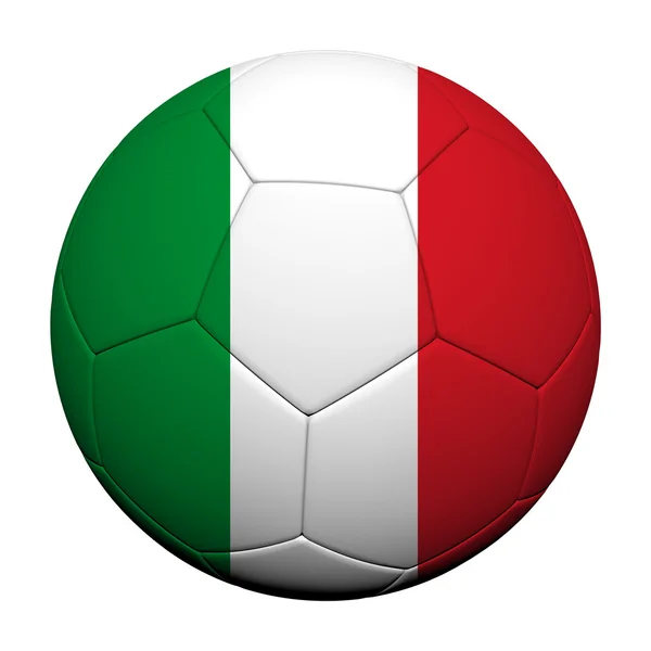 Itálie vlajky vzor 3d vykreslování fotbalového míče — Stock fotografie
