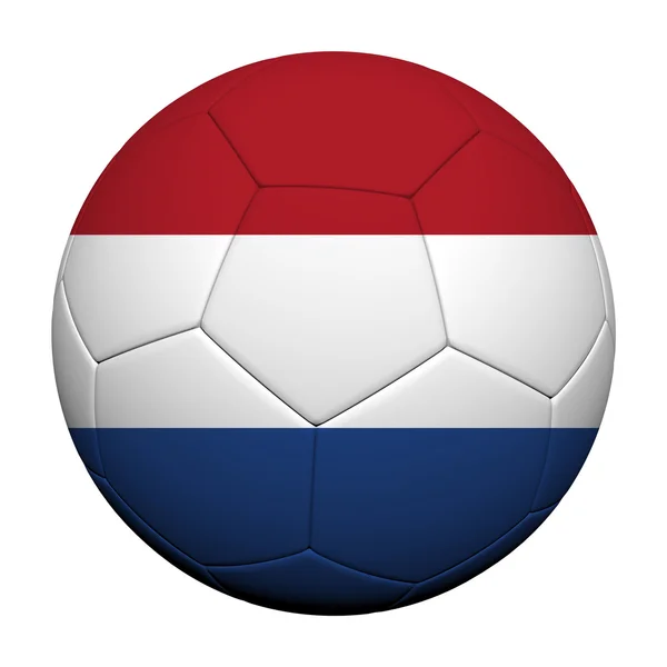 Patrón de bandera de los Países Bajos 3d representación de una pelota de fútbol —  Fotos de Stock
