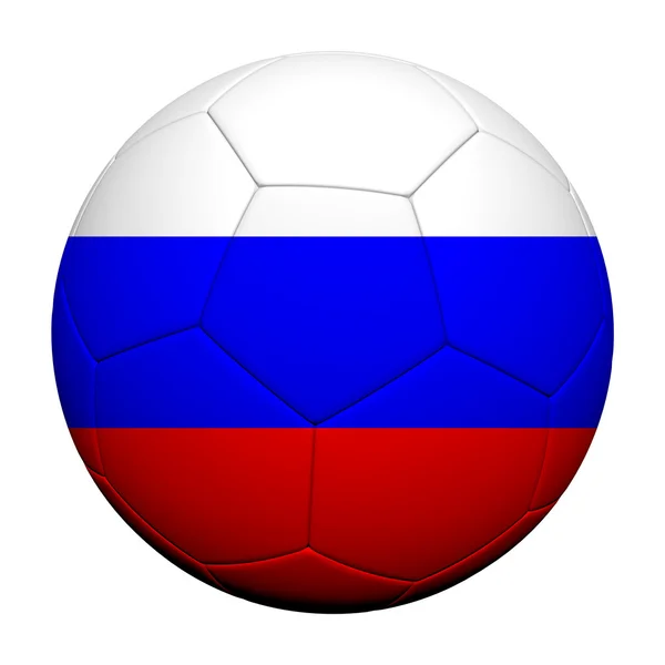 Flaga Rosji wzór 3d rendering piłki nożnej — Zdjęcie stockowe