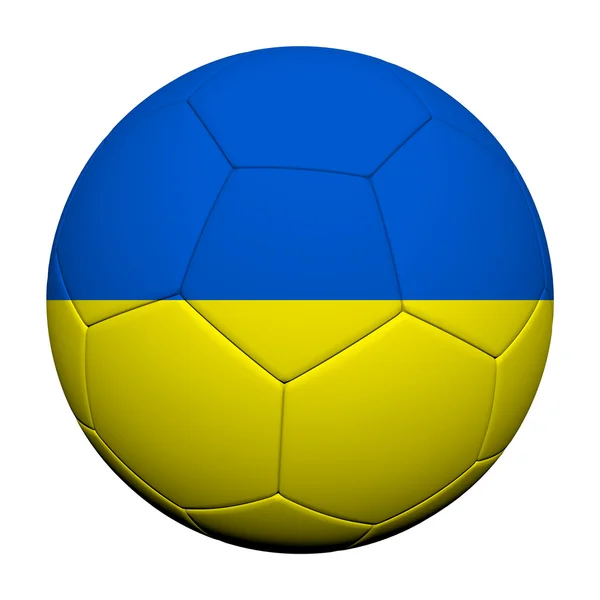 Ukrayna bayrağı desen 3d render bir futbol topu — Stok fotoğraf