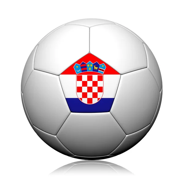 Croacia Bandera patrón 3d representación de una pelota de fútbol — Foto de Stock