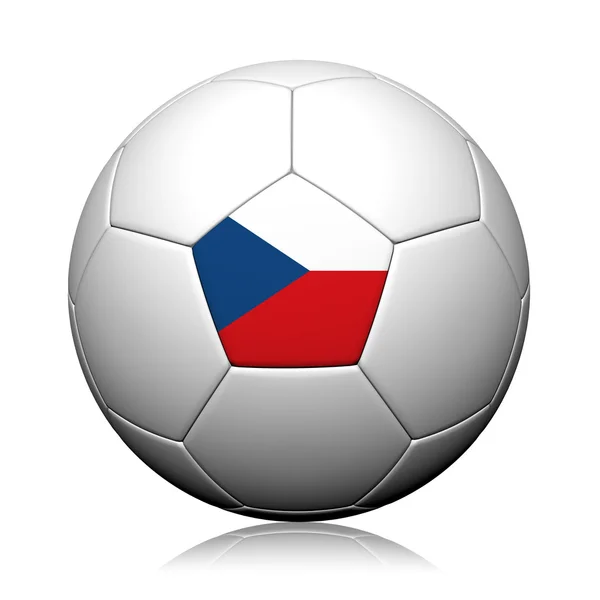 Tjeckiska flaggan mönster 3d-rendering av en fotboll — Stockfoto