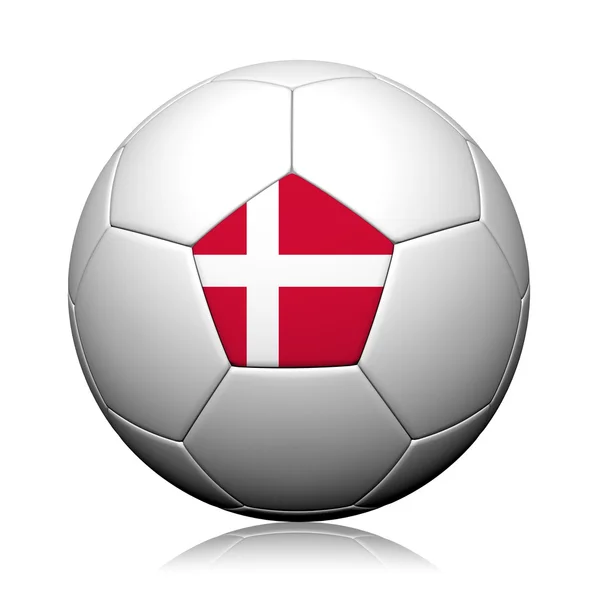 Dänemark Flaggenmuster 3D-Darstellung eines Fußballs — Stockfoto