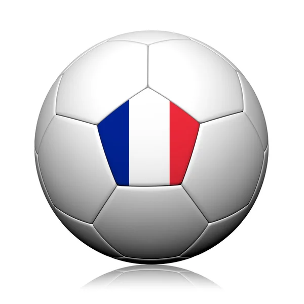 Patrón de bandera de Francia 3d representación de una pelota de fútbol — Foto de Stock