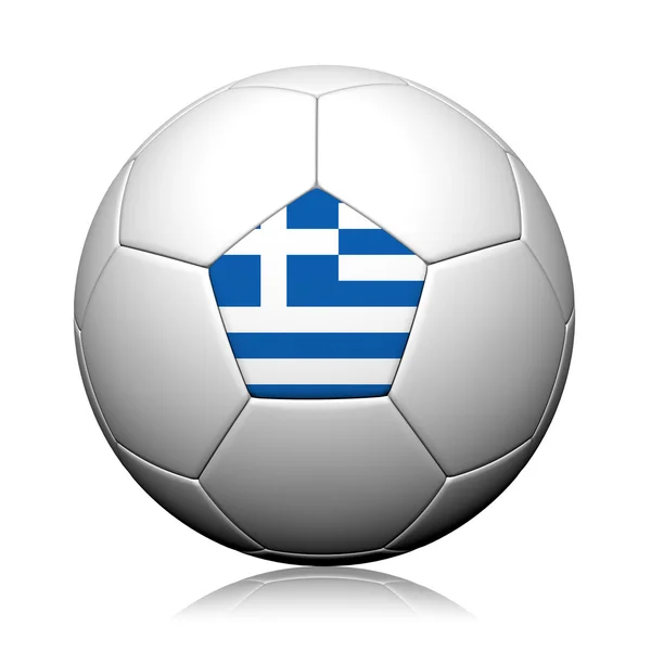 Patrón de bandera de Grecia 3d representación de una pelota de fútbol — Foto de Stock