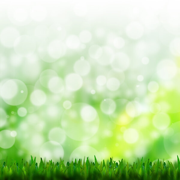 Natural green background with selective focus
