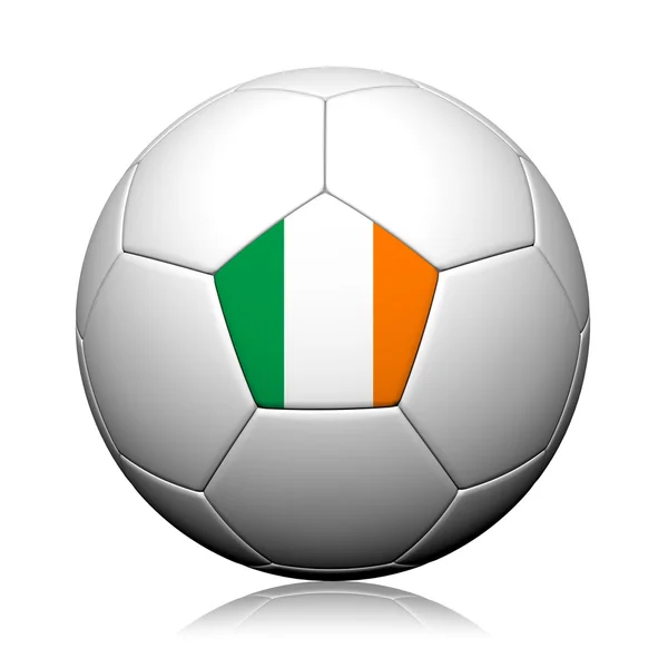 Irlanda Bandera patrón 3d representación de una pelota de fútbol — Foto de Stock