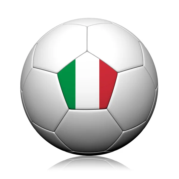 Italien flagga mönster 3d-rendering av en fotboll — Stockfoto