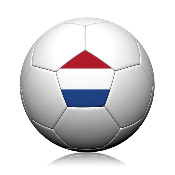 Nizozemsko vlajky vzor 3d vykreslování fotbalového míče — Stock fotografie