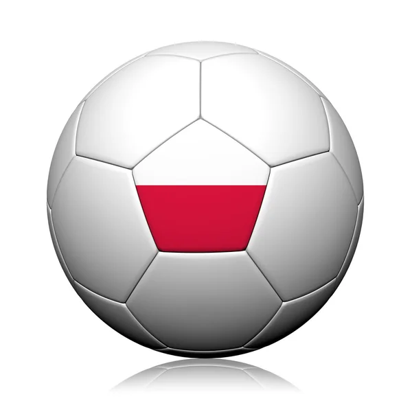 Polonia Bandiera modello 3d rendering di un pallone da calcio — Foto Stock