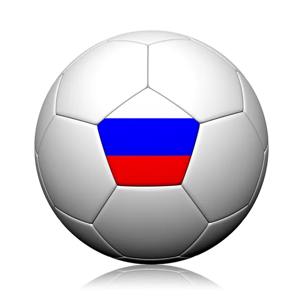 Flaga Rosji wzór 3d rendering piłki nożnej — Zdjęcie stockowe