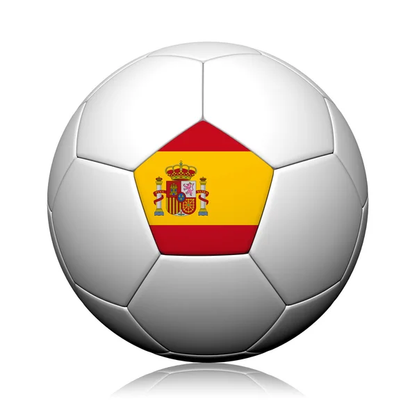 Španělsko vlajky vzor 3d vykreslování fotbalového míče — Stock fotografie