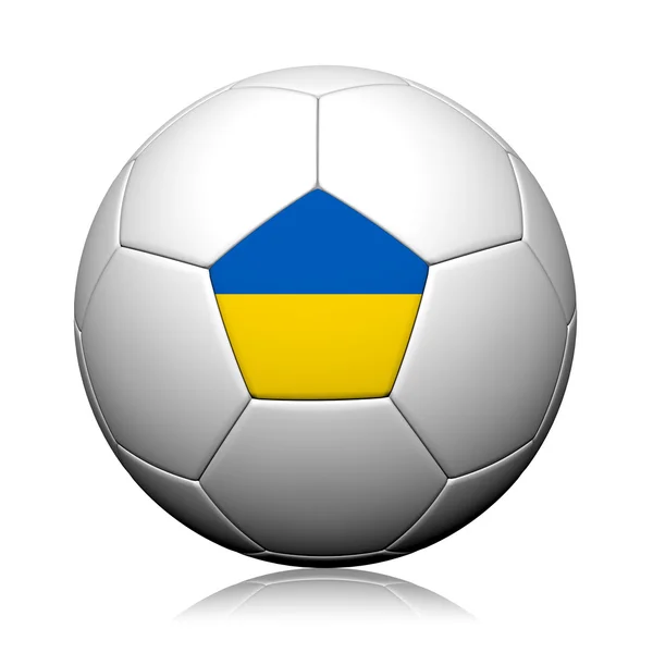 Ukrajina vlajky vzor 3d vykreslování fotbalového míče — Stock fotografie