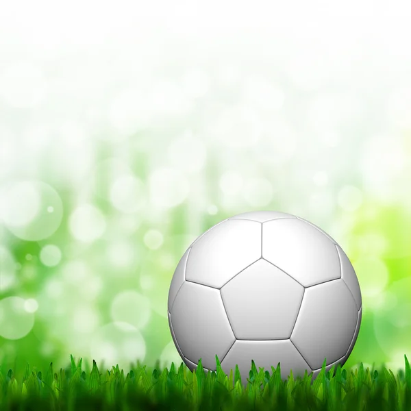 Football 3D en herbe verte et fond — Photo