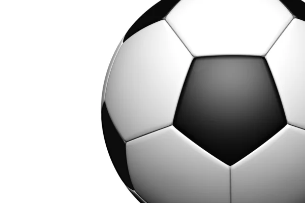 3D rendering μιας μπάλας ποδοσφαίρου σε άσπρο φόντο — Φωτογραφία Αρχείου