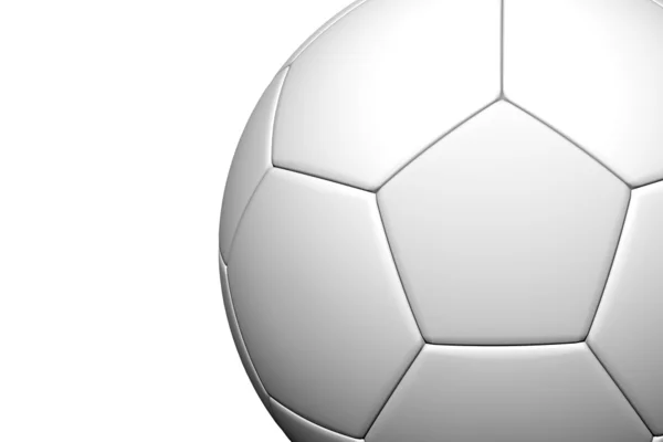 3D візуалізація футбольного м'яча на білому тлі — стокове фото