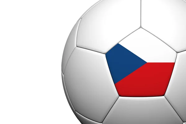 Çek bayrak deseni 3d render bir futbol topu — Stok fotoğraf
