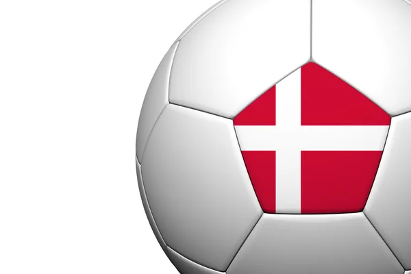 Дания Флаг Модель 3D рендеринг футбольного мяча — стоковое фото