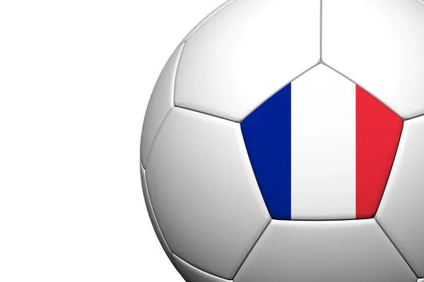 Frankreich Flaggenmuster 3D-Darstellung eines Fußballs — Stockfoto