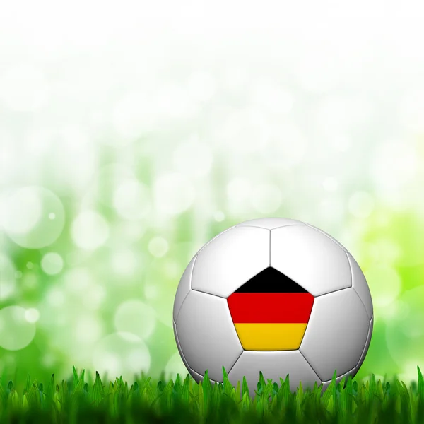3D ποδοσφαίρου Γερμανία σημαία κορακίστικα στο πράσινο γρασίδι και φόντο — Φωτογραφία Αρχείου