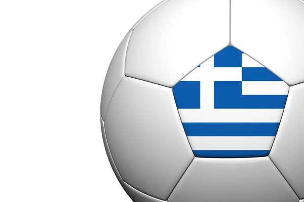 希腊国旗图案 3d 渲染的足球球 — 图库照片
