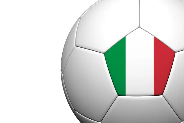 Itália Bandeira Padrão 3d renderização de uma bola de futebol — Fotografia de Stock
