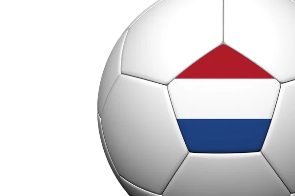 Niederländische Flagge Muster 3D-Darstellung eines Fußballs — Stockfoto