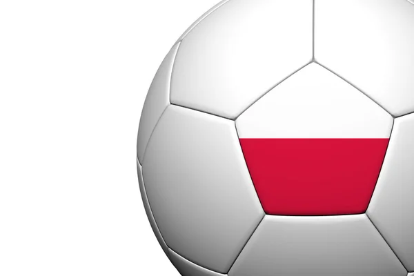 Vlajka Polsko vzor 3d vykreslování fotbalového míče — Stock fotografie