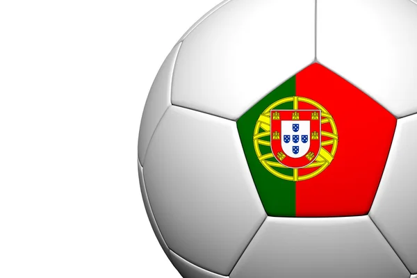 Portugal vlag patroon 3D-weergave van een voetbal — Stockfoto