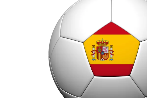 Espagne Drapeau Motif 3d rendu d'un ballon de football — Photo