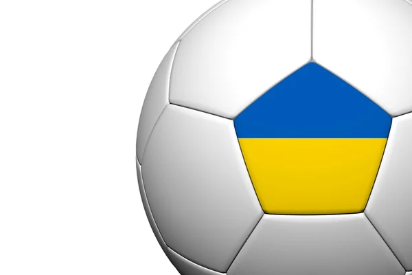 Σημαία της Ουκρανίας μοτίβο 3d rendering μιας μπάλας ποδοσφαίρου — Φωτογραφία Αρχείου