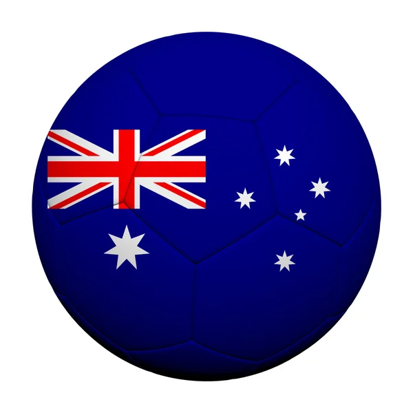 Australia Flag Pattern 3d rendering of a soccer ball — Stock Photo, Image