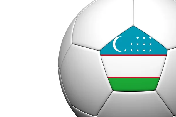 Флаг Узбекистана 3d рендеринг футбольного мяча — стоковое фото