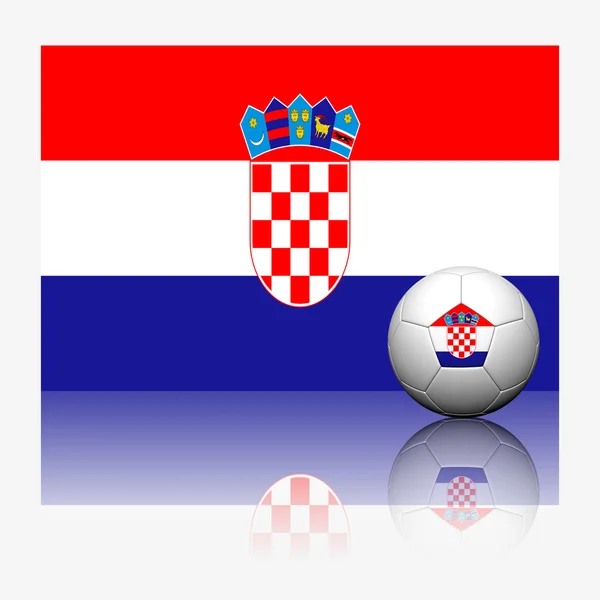 Hırvatistan futbol futbol ve bayrağı ile beyaz adam yansıtacak — Stok fotoğraf