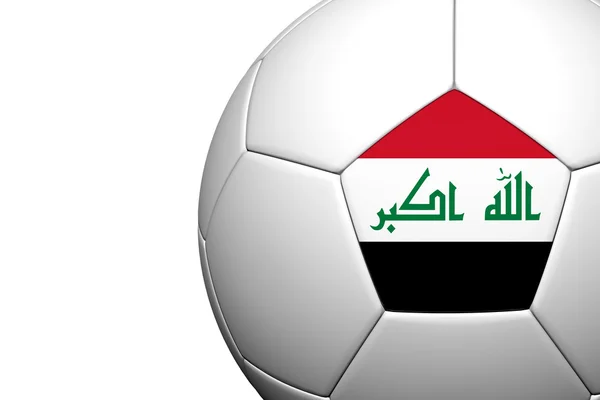 Σημαία του Ιράκ μοτίβο 3d rendering μιας μπάλας ποδοσφαίρου — Φωτογραφία Αρχείου