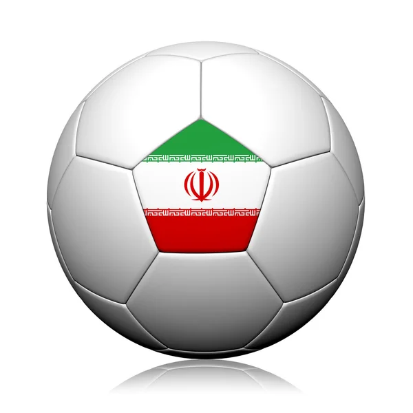 Flaga Iranu wzór 3d rendering piłki nożnej — Zdjęcie stockowe