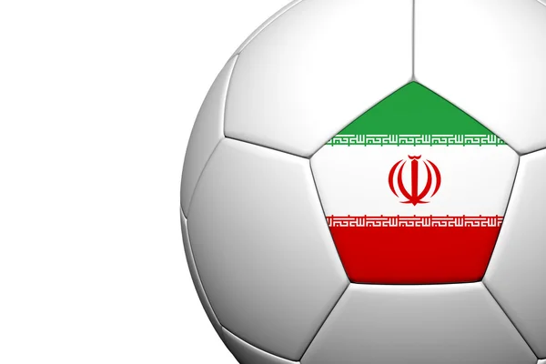 Σημαία του Ιράν μοτίβο 3d rendering μιας μπάλας ποδοσφαίρου — Φωτογραφία Αρχείου
