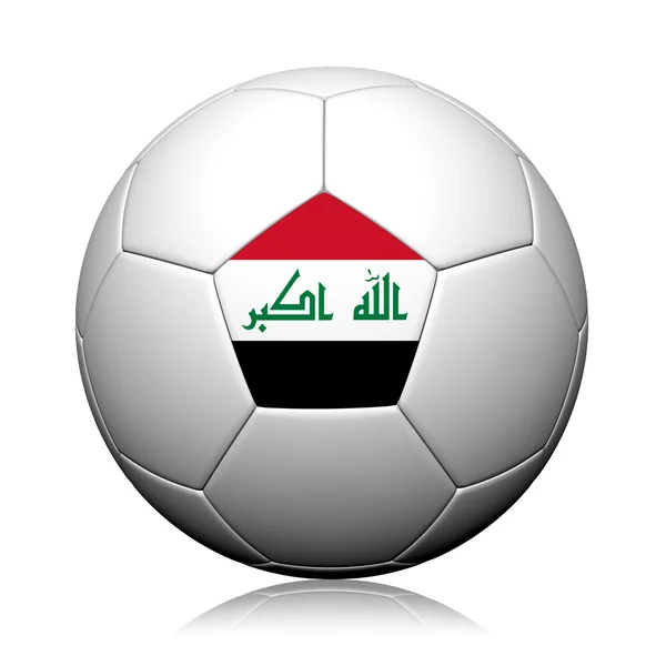 Σημαία του Ιράκ μοτίβο 3d rendering μιας μπάλας ποδοσφαίρου — Φωτογραφία Αρχείου