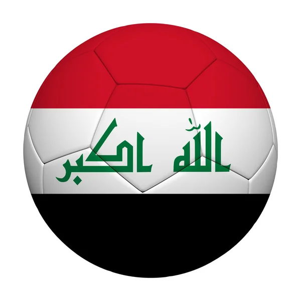 Третья модель иракского флага с изображением футбольного мяча — стоковое фото
