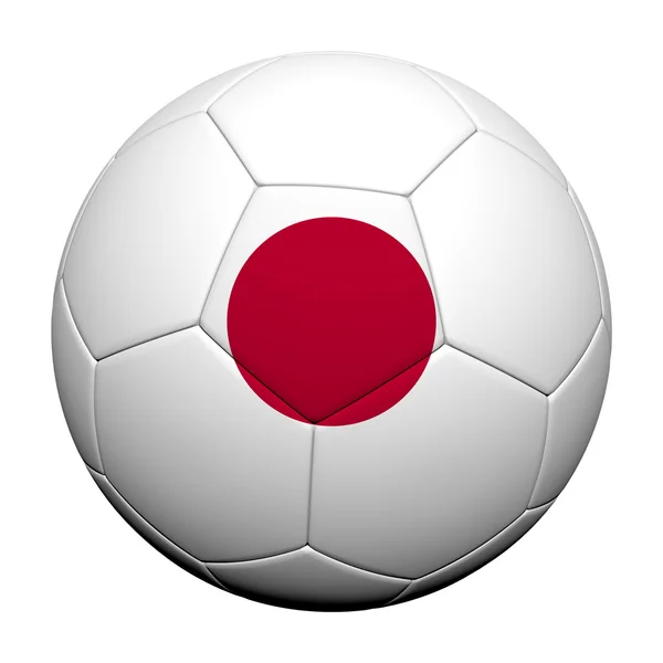 Japán zászló minta 3d visszaadás-ból egy futball-labda — Stock Fotó