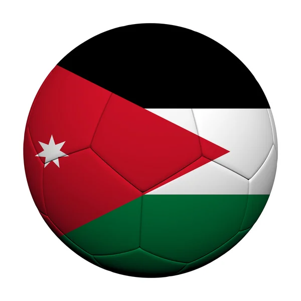 Σημαία της Ιορδανίας μοτίβο 3d rendering μιας μπάλας ποδοσφαίρου — Φωτογραφία Αρχείου