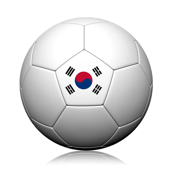 Drapeau de Corée rendu 3D d'un ballon de football — Photo