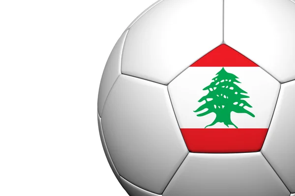 Libano Bandiera modello 3d rendering di un pallone da calcio — Foto Stock