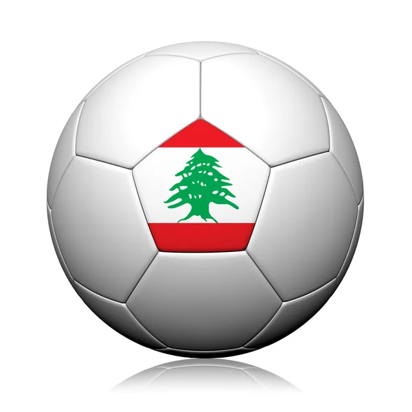 Libanons flagga mönster 3d-rendering av en fotboll — Stockfoto