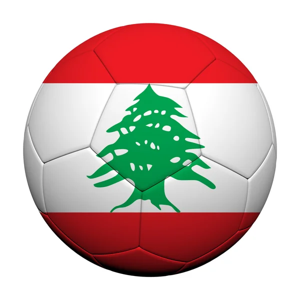 Σημαία του Λιβάνου μοτίβο 3d rendering μιας μπάλας ποδοσφαίρου — Φωτογραφία Αρχείου